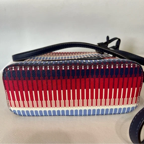 Lauren Ralph Lauren Red White Blue Crossbody Bag Lindley Alissa - Picture 7 of 16